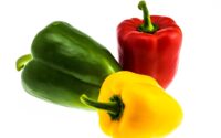 3 different color bell peppers