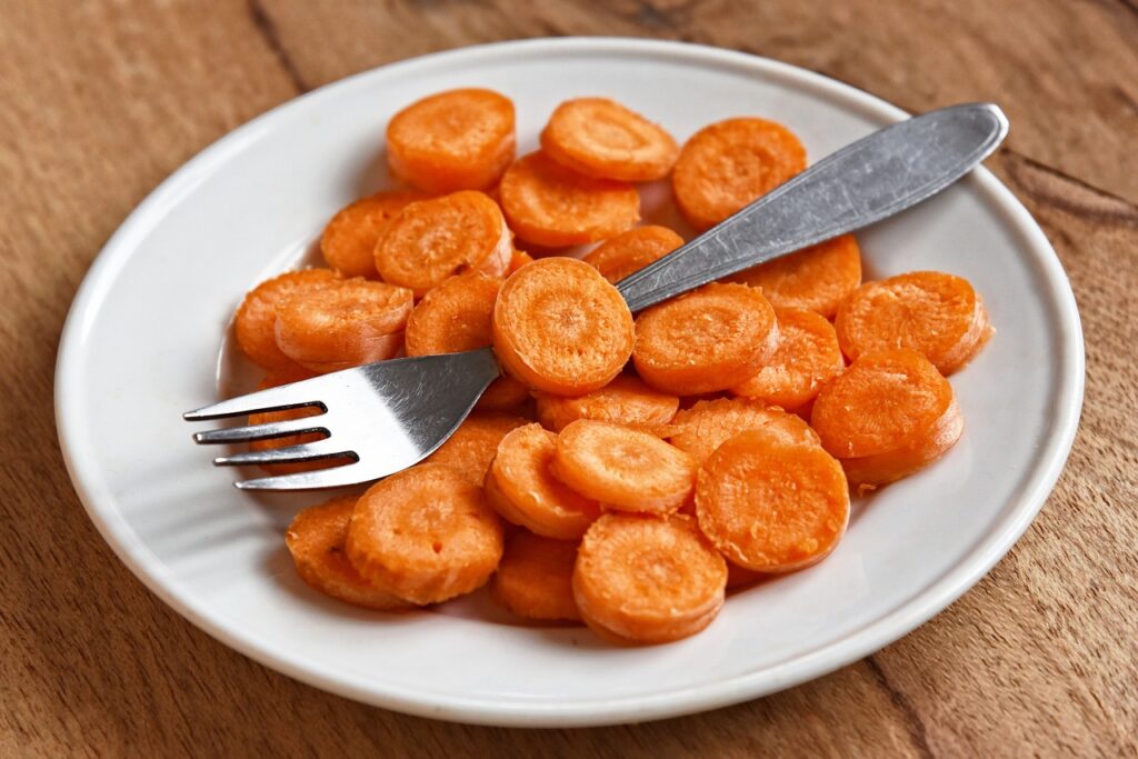 carrot pieces in a plate