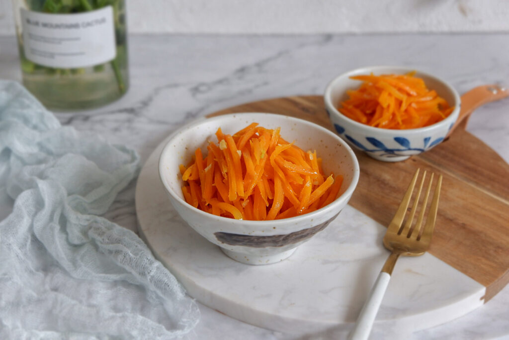 two bowls of pan fried carrot 