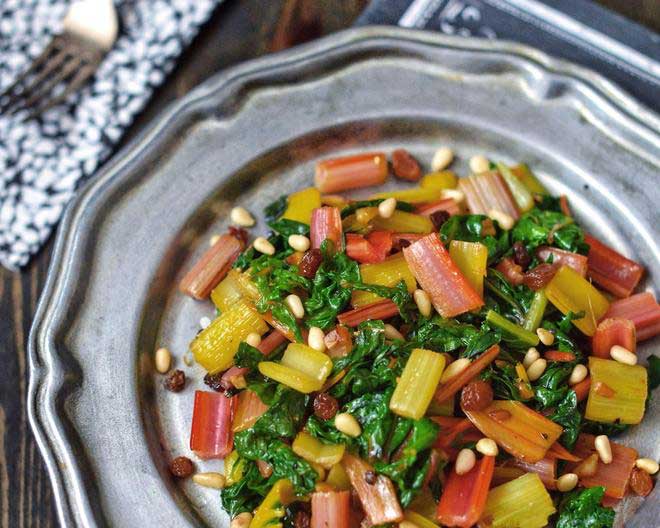  sauteed beet greens