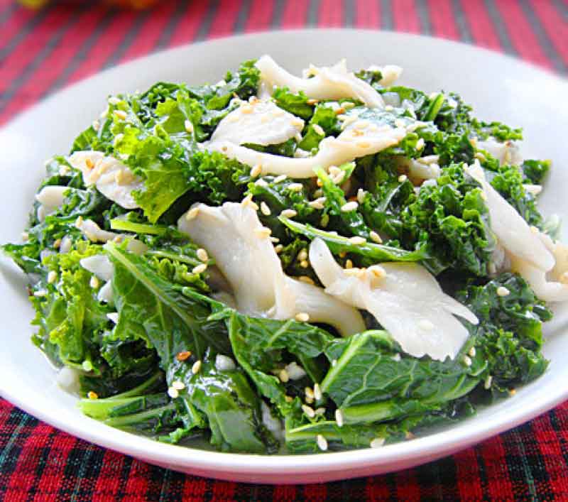 Oyster mushroom and Kale Salad