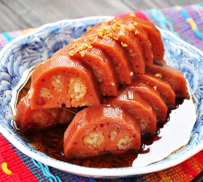 Sugar Glazed Sticky Rice Lotus Root